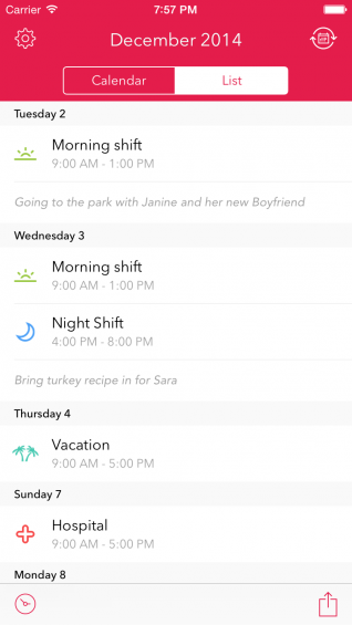 Shifts is the Must Have Calendar for Shift Workers