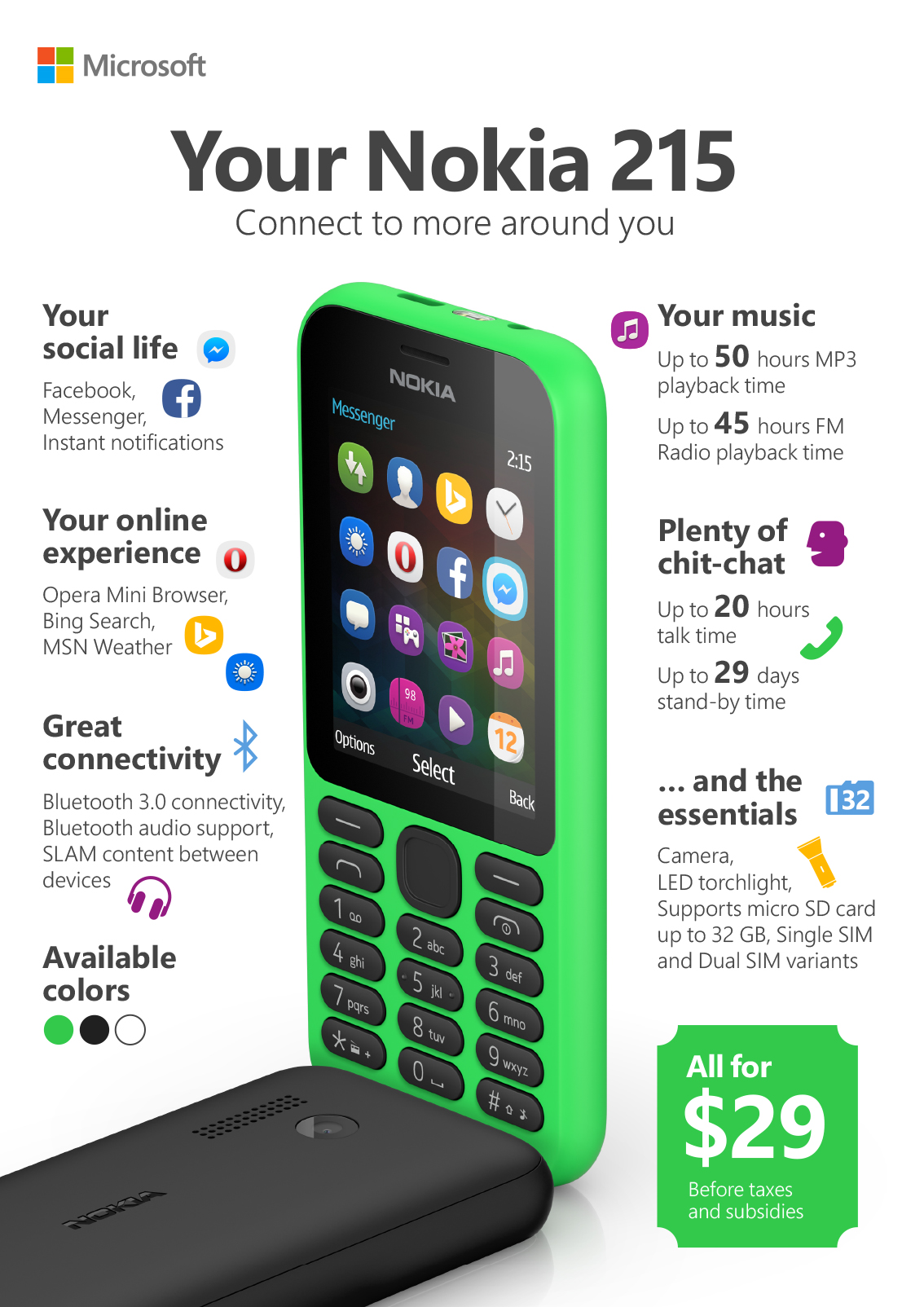 CES   Nokia 215 announced. Welcome back, Microsoft smartphone