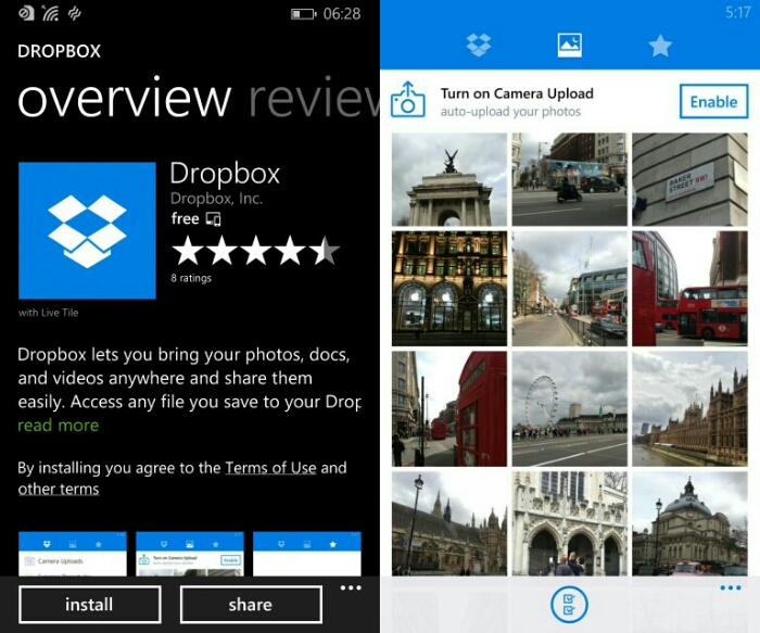 The day has come, Dropbox is available for Windows Phone