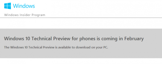 Microsoft confirm that Windows Mobile 10 Technical Preview can be rolled back