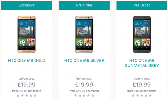 HTC One M9   EE go live with pre orders. Gold exclusive.