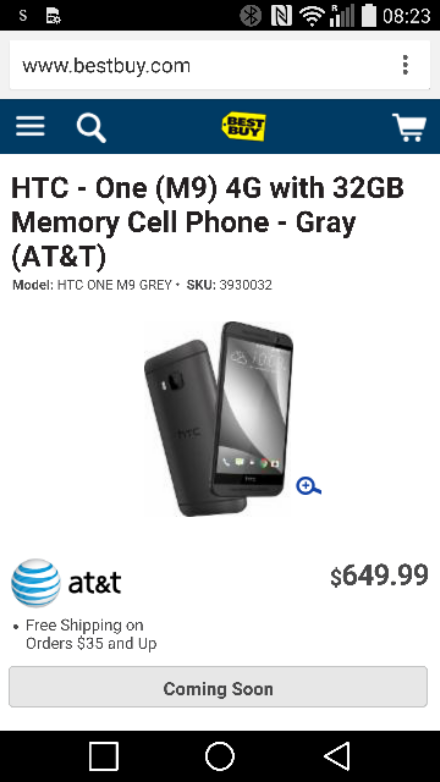 MWC   HTC One (M9) slips onto BestBuy website a little early
