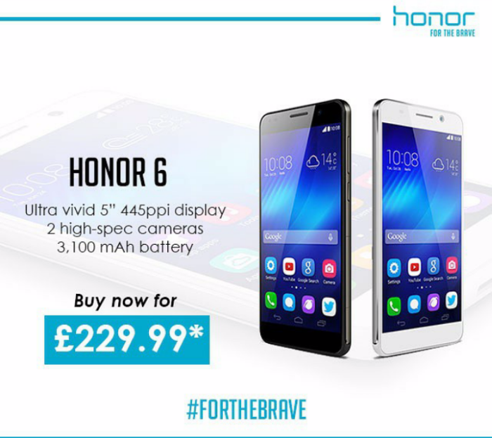 Honor 6 available from Clove for £229.99
