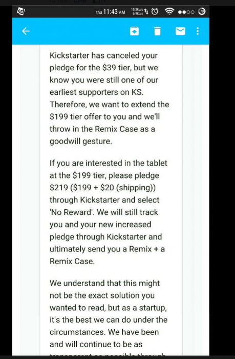 Kickstarter mess up, Jide to the rescue