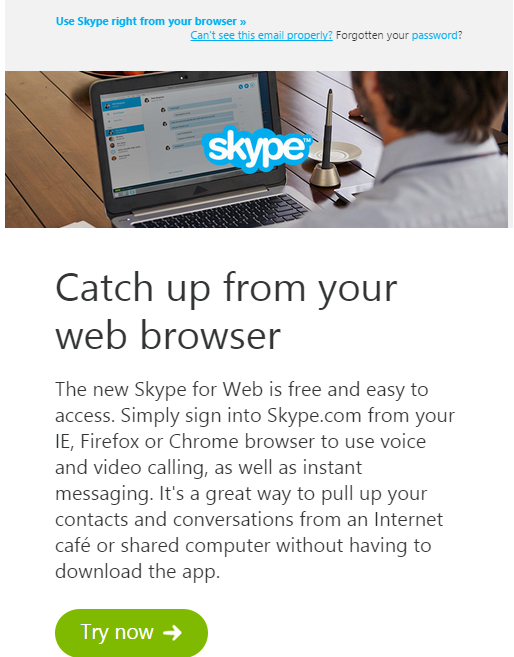 Skype.. on web, in the browser.. in a Chromebook. Almost.