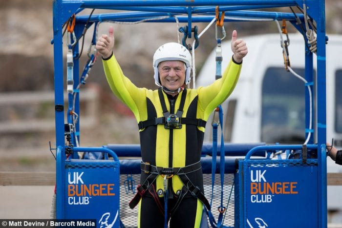 Pensioner makes record breaking leap and live streams the whole thing with EE