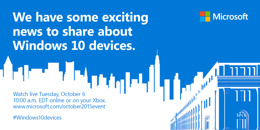 Windows 10 Devices Launch Event Confirmed For 6 October Coolsmartphone