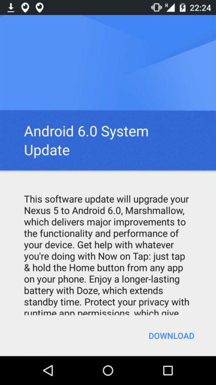 Android 6 Marshmallow OTA rolling out.