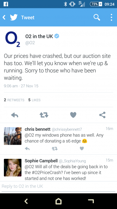 O2 Pricecrash has ... well, crashed