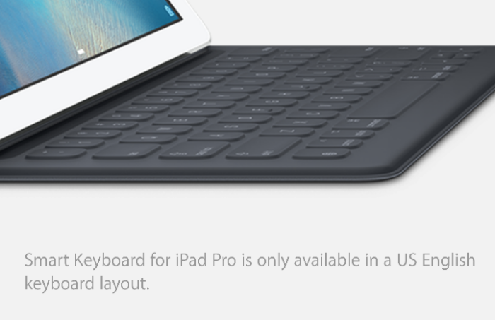 Apple iPad Pro Smart Keyboard   You can only buy the US layout