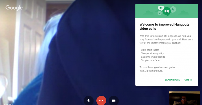 Updated Google Hangouts randomly betaing