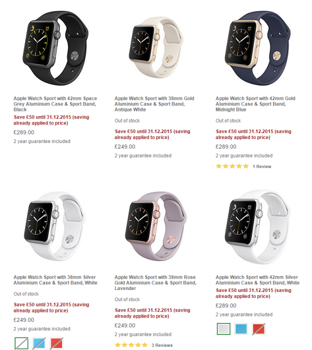 Apple Watch now reduced at John Lewis