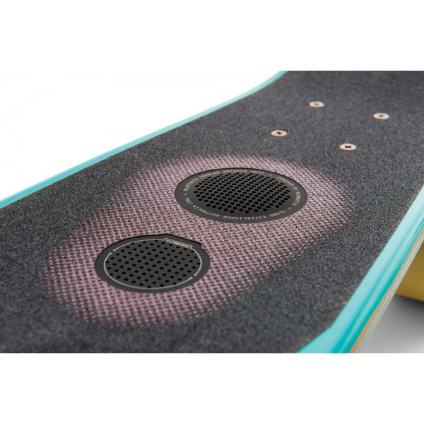 Mobile music while you ride. Bluetooth skateboard speaker now available.