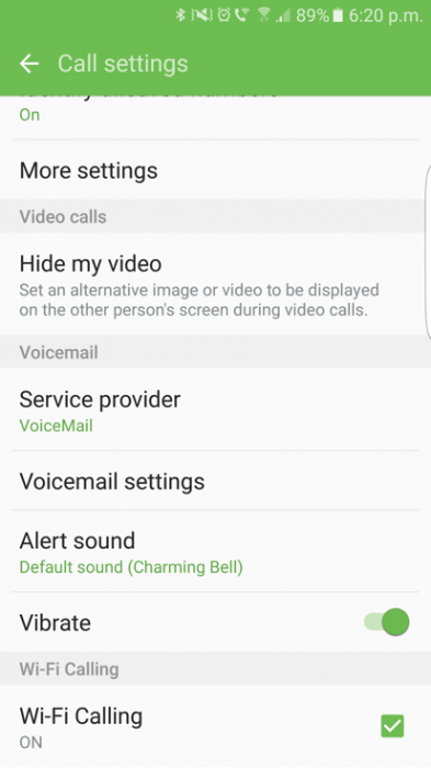 WiFi Calling on unlocked Galaxy S7 handsets