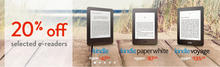 Get 20% Off Selected Kindle eReaders