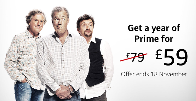 Amazon Prime £59 until Friday November 18th