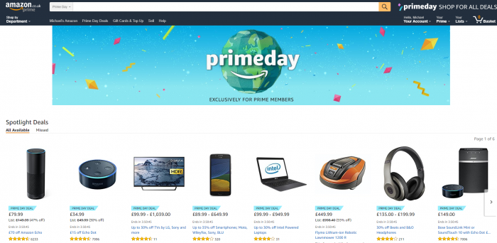 Amazon Prime Day upon us with lots of price reductions