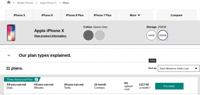 Three receive criticism over £117 iPhone contract.