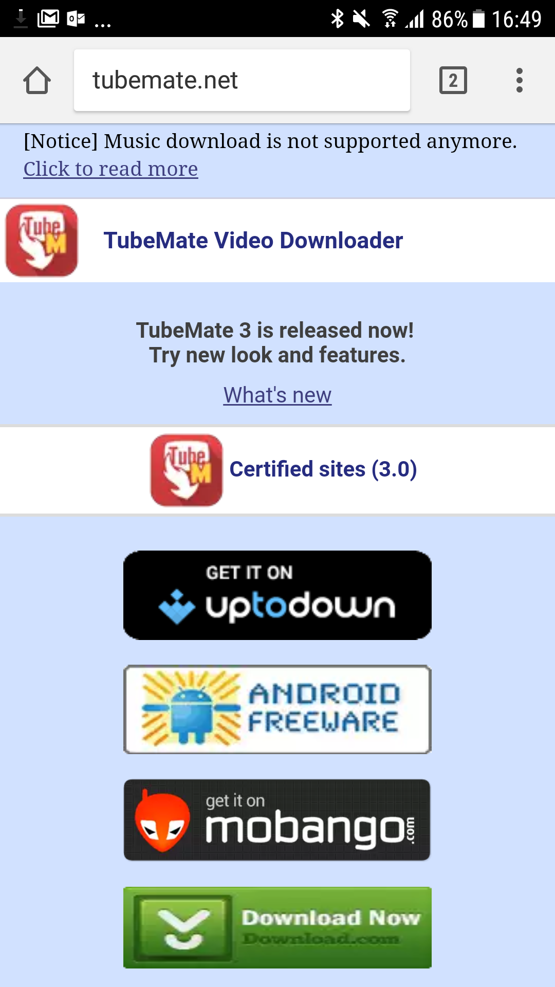 TubeMate Now Blocks Music Downloading Which Was The Whole ...