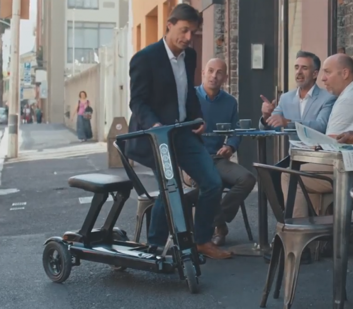 A smart folding mobility scooter with style. Relync