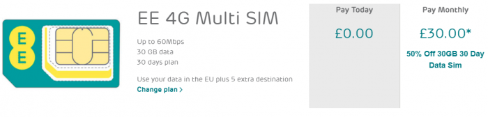 EE SIM Only deal. Watch that price halve with the magic code!