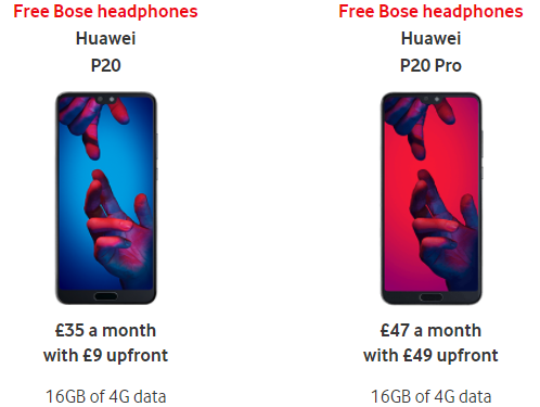 Vodafone announce Huawei P20 and P20 Plus availability
