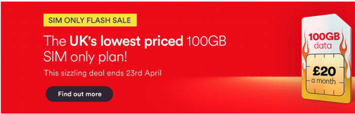 Grab a 100GB SIM for £20 on Virgin