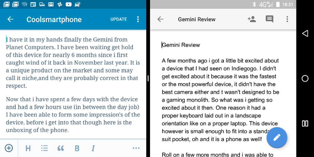 Gemini from Planet Computers   First Impressions