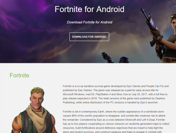 Fortnite for Android. Dont be fooled.