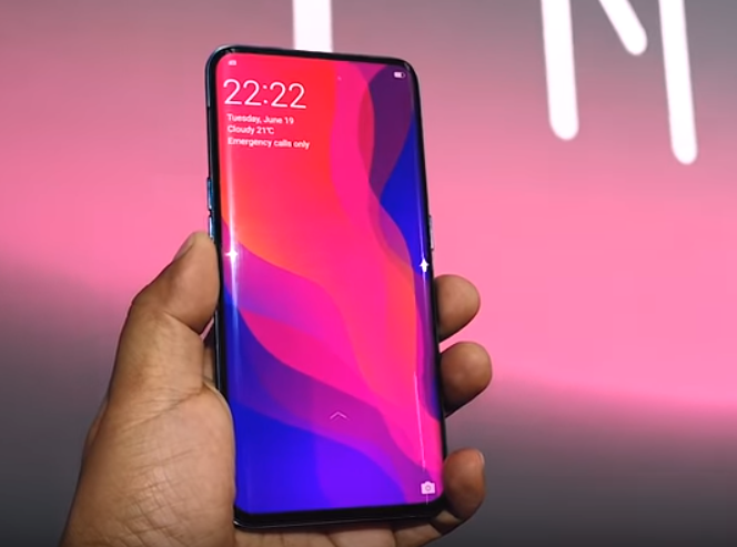 Oppo Find X. We dont need no stinkin notch! BEHOLD! THE POP UP CAMERA!