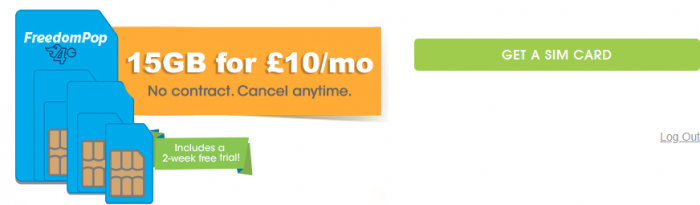 FreedomPop 15GB deal for £10 per month