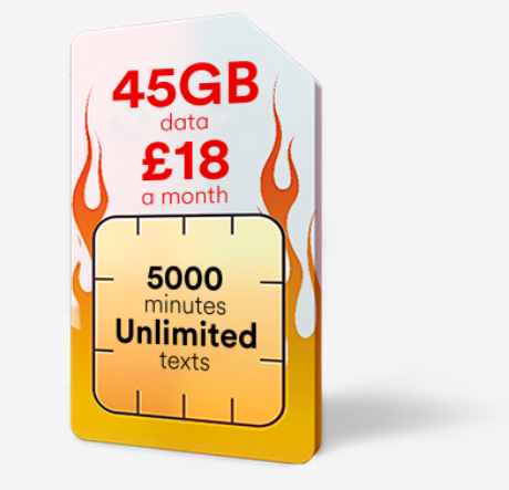 A HUGE 45GB for £18 per month. BOOM!