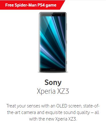 Vodafone to range the Sony Xperia XZ3