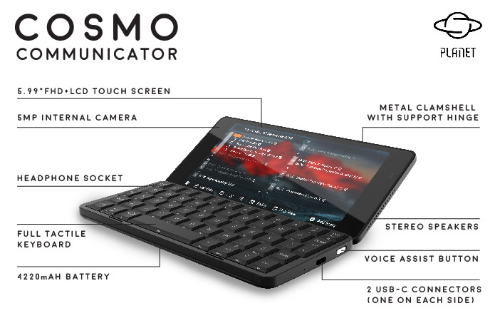 Planet Computers announce a successor to the Gemini, the Cosmo!