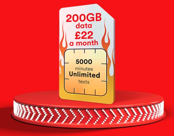 Virgin Mobile goes big. 200GB SIM only for £22 per month.